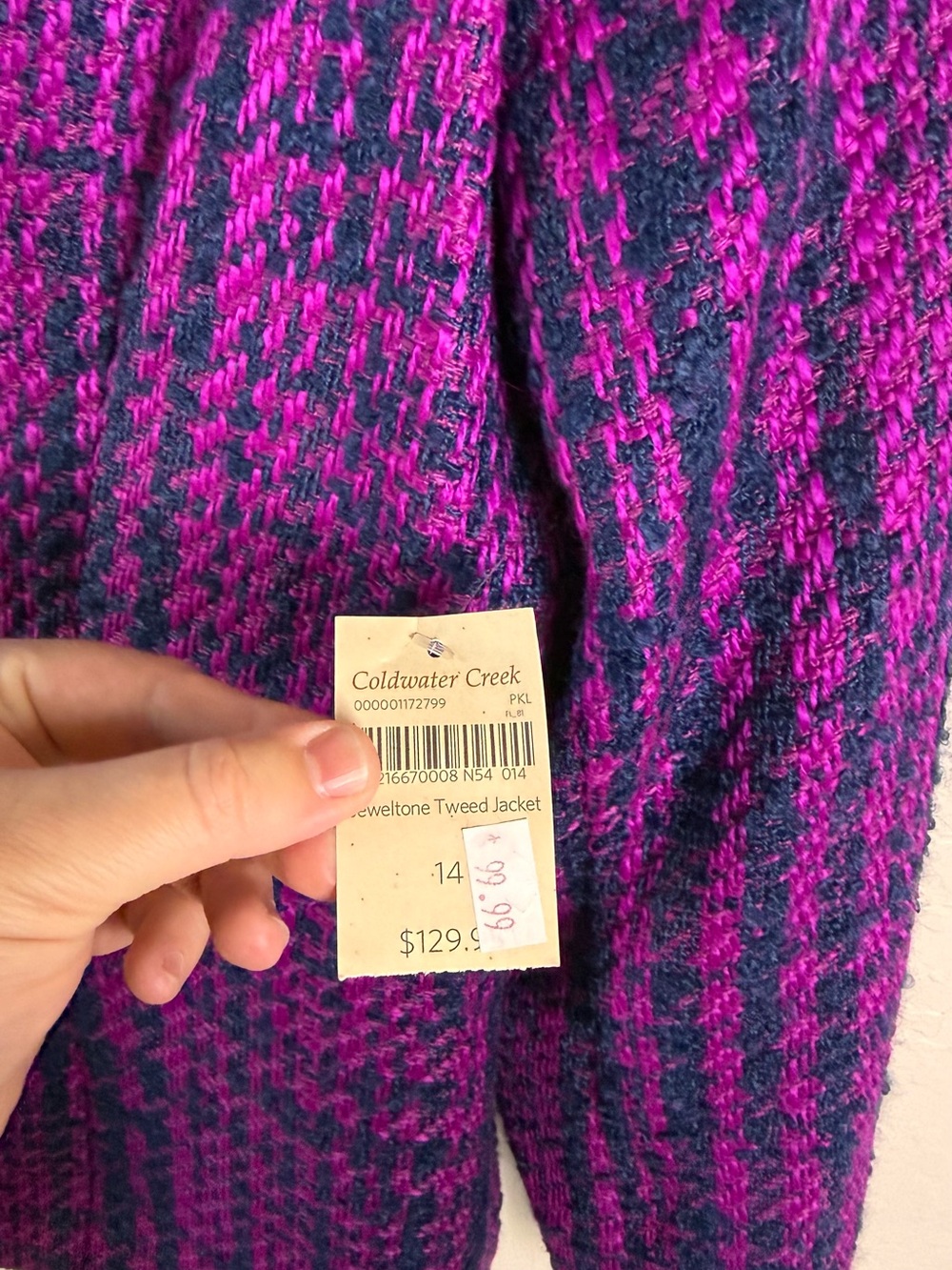 Coldwater Creek Jeweltone Tweed Jacket 14 NWT - Picture 5 of 14